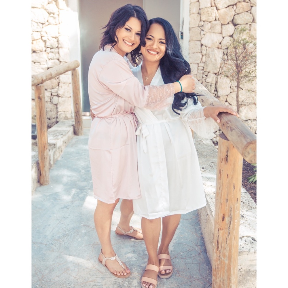 Satin and Lace Pink Robe